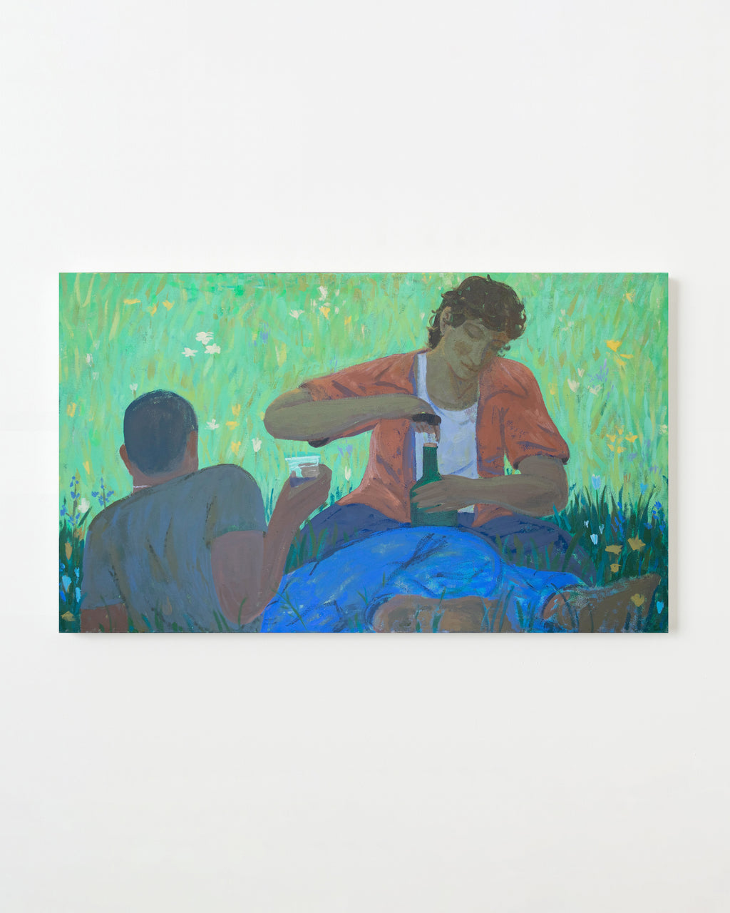 Painting by Jackson Joyce titled "Wine in the Grass— I Love Feelings" - 1.