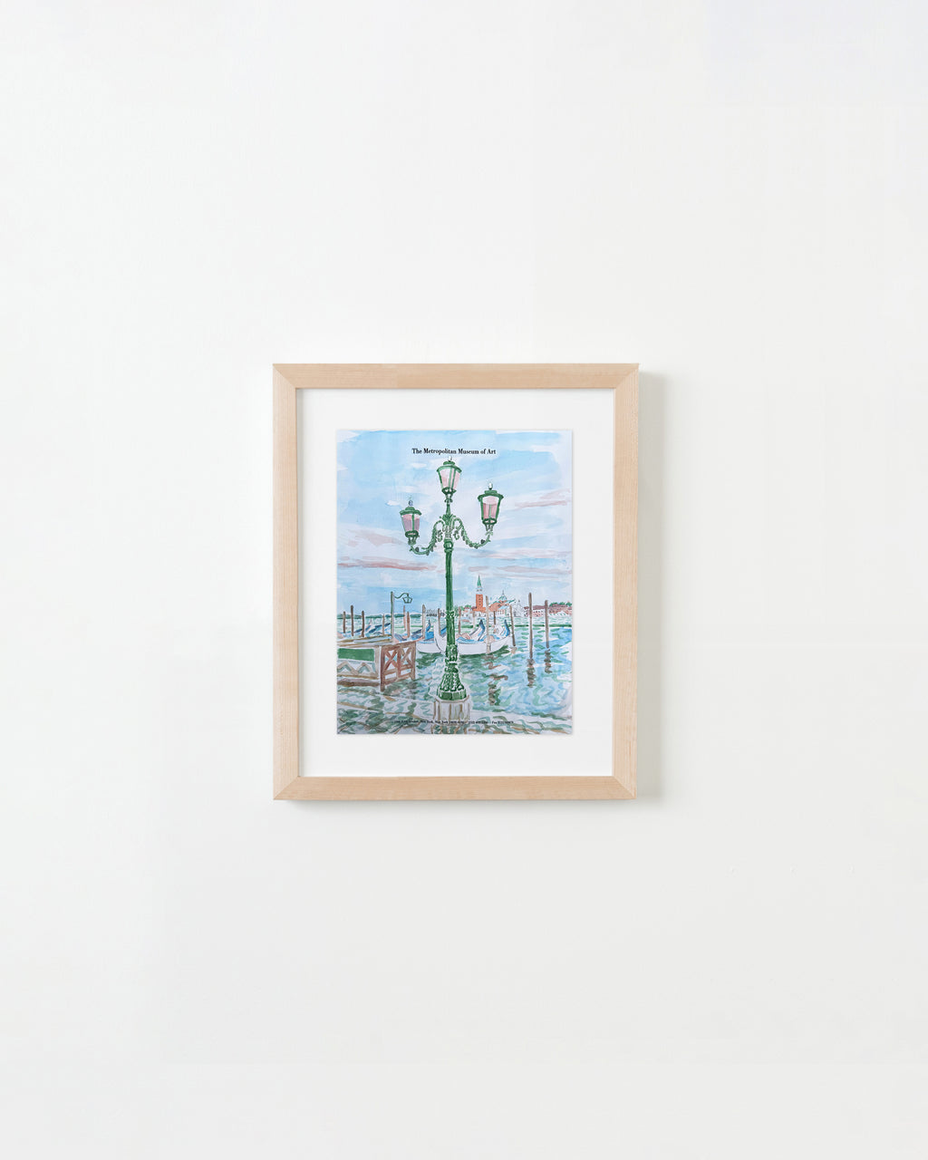 Painting by David Rhoads titled "Venice Lamppost with View of the Lagoon" - 1.