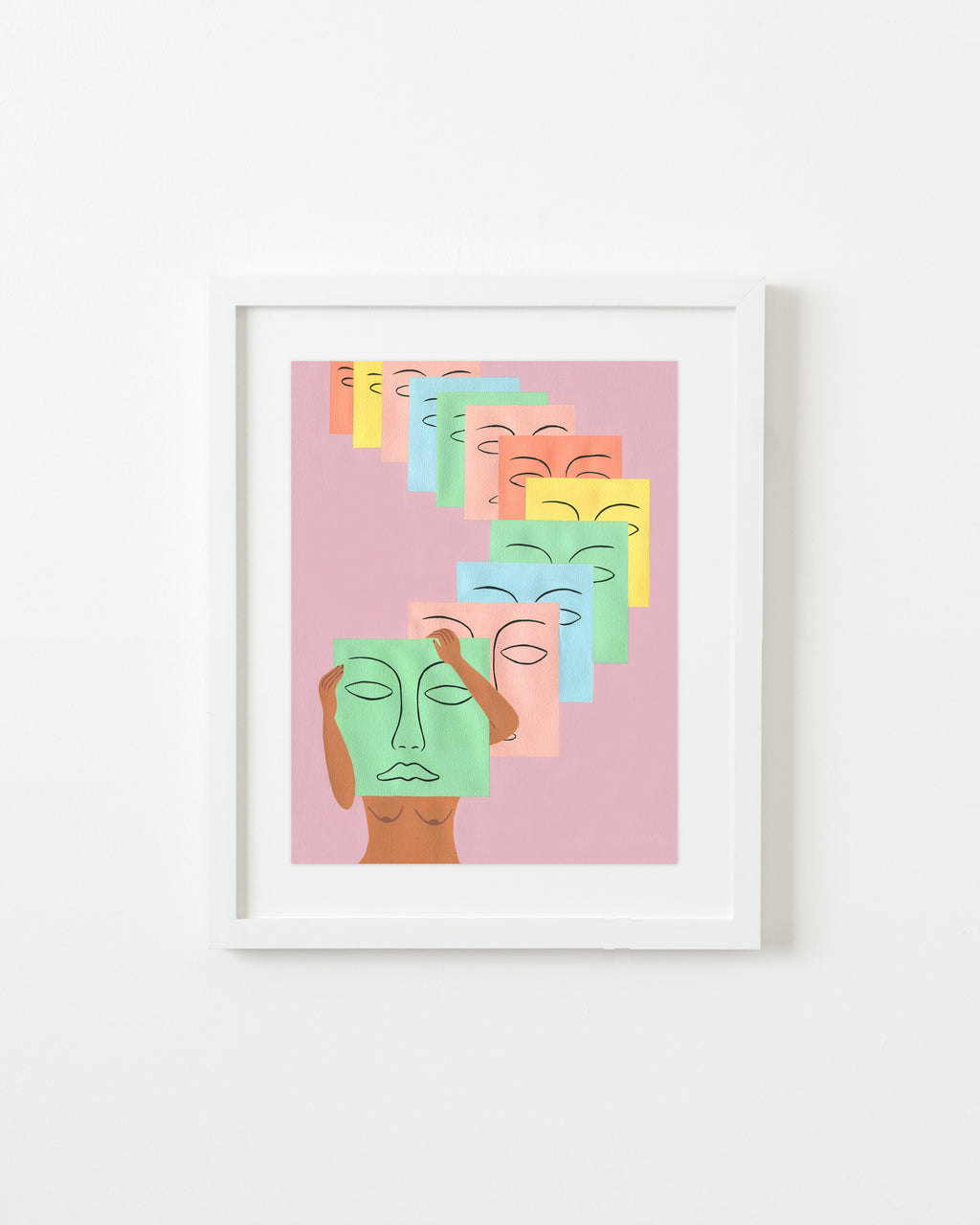 Painting by Rachel Levit Ruiz titled "Caras Infinitas" - 1.