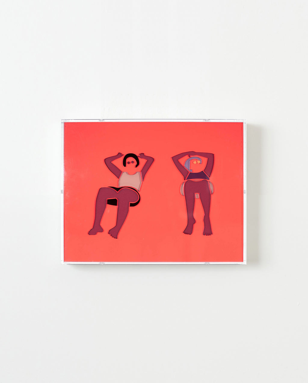 Mixed Media by Dana Bell titled "Two Recline on Beach" - 1.