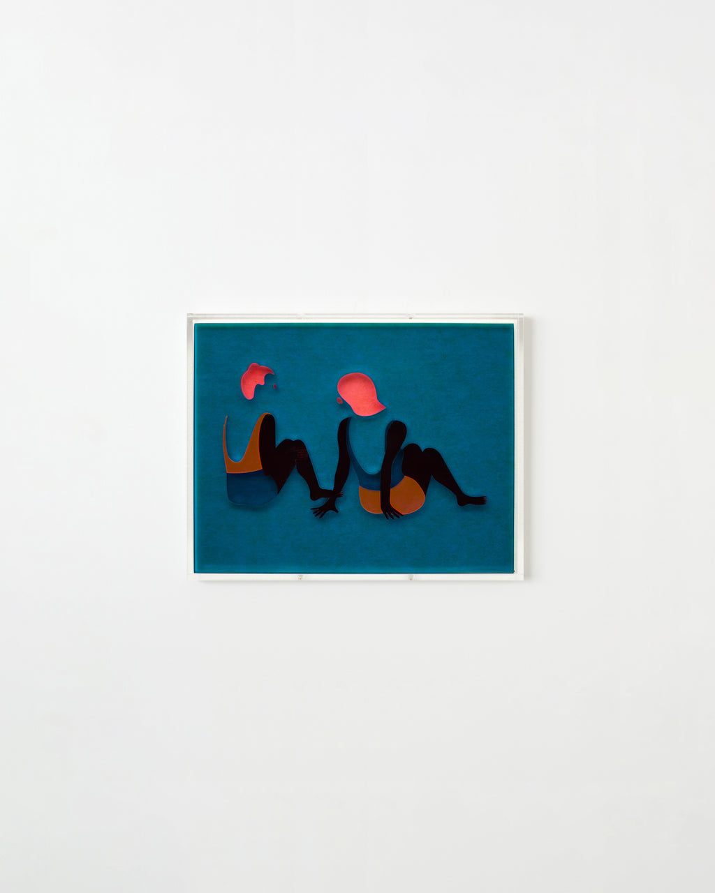 Mixed Media by Dana Bell titled "Two Sit and Talk on Beach" - 1.