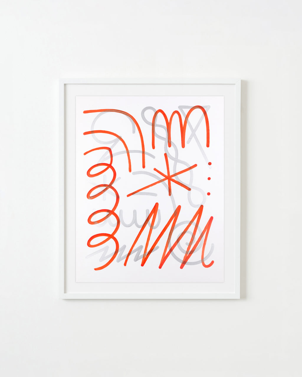 Drawing by Chad Kouri titled "Jazz Movement Study (Red & Silver)" - 1.