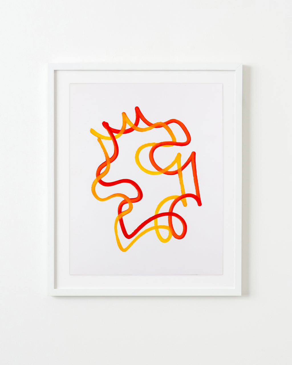 Drawing by Chad Kouri titled "Jazz Movement Study Double (Yellow & Red)" - 1.