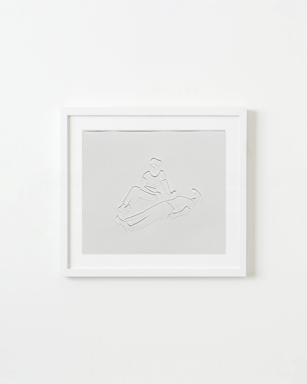 Print by Dana Bell titled "Sitting and Lying Down Face Towards" - 1.