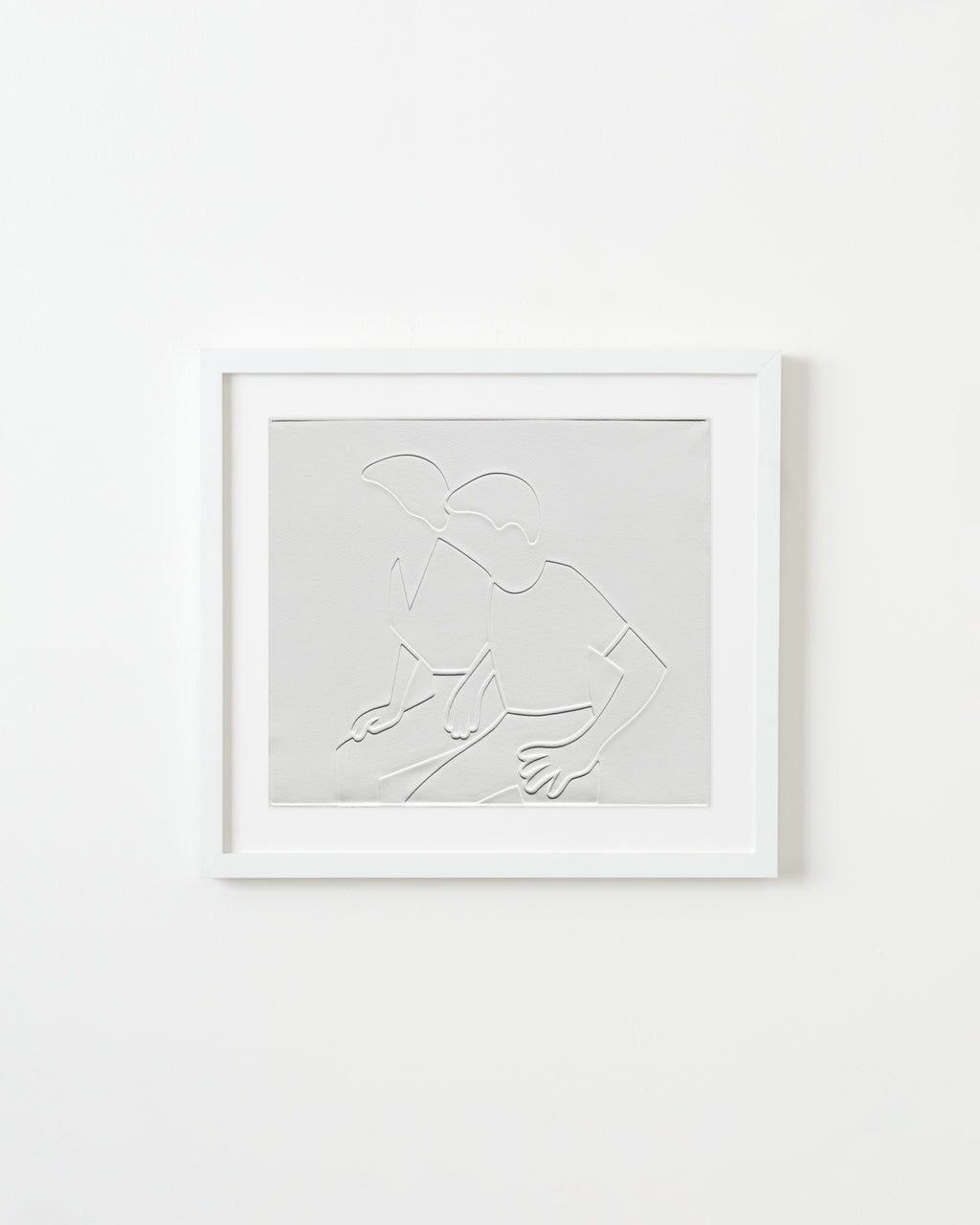 Print by Dana Bell titled "Two Stand, Bent Knees, Look Left" - 1.