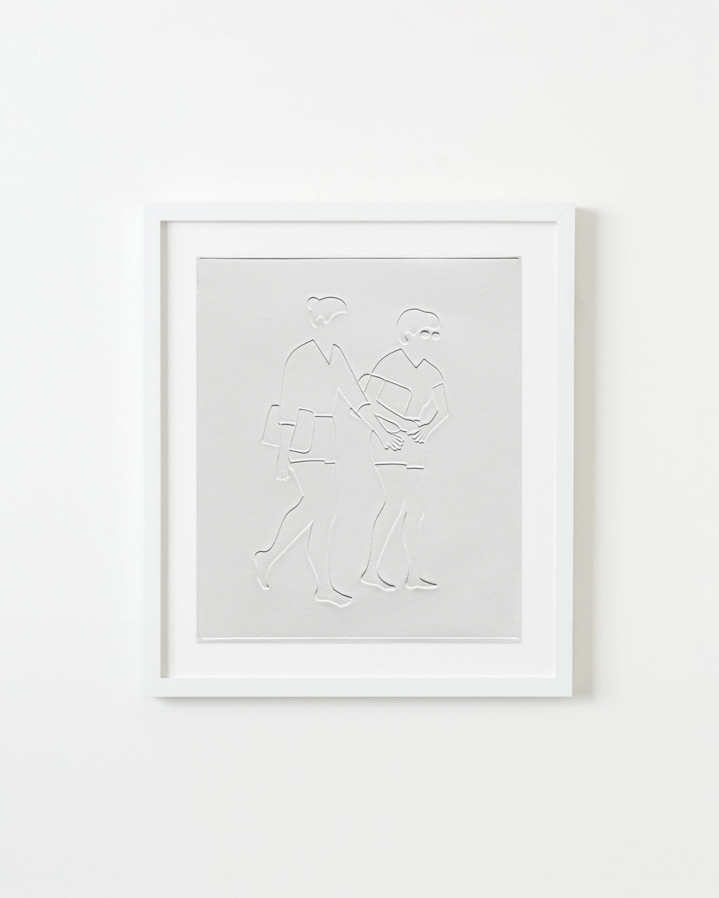 Print by Dana Bell titled "Two Walk Right With Bags" - 1.