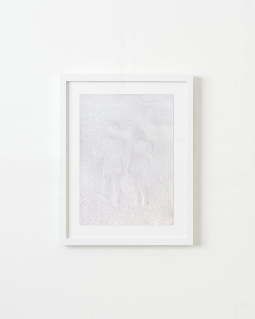 Print by Dana Bell titled "Two Walking Away (White Copperplate)" - 1.