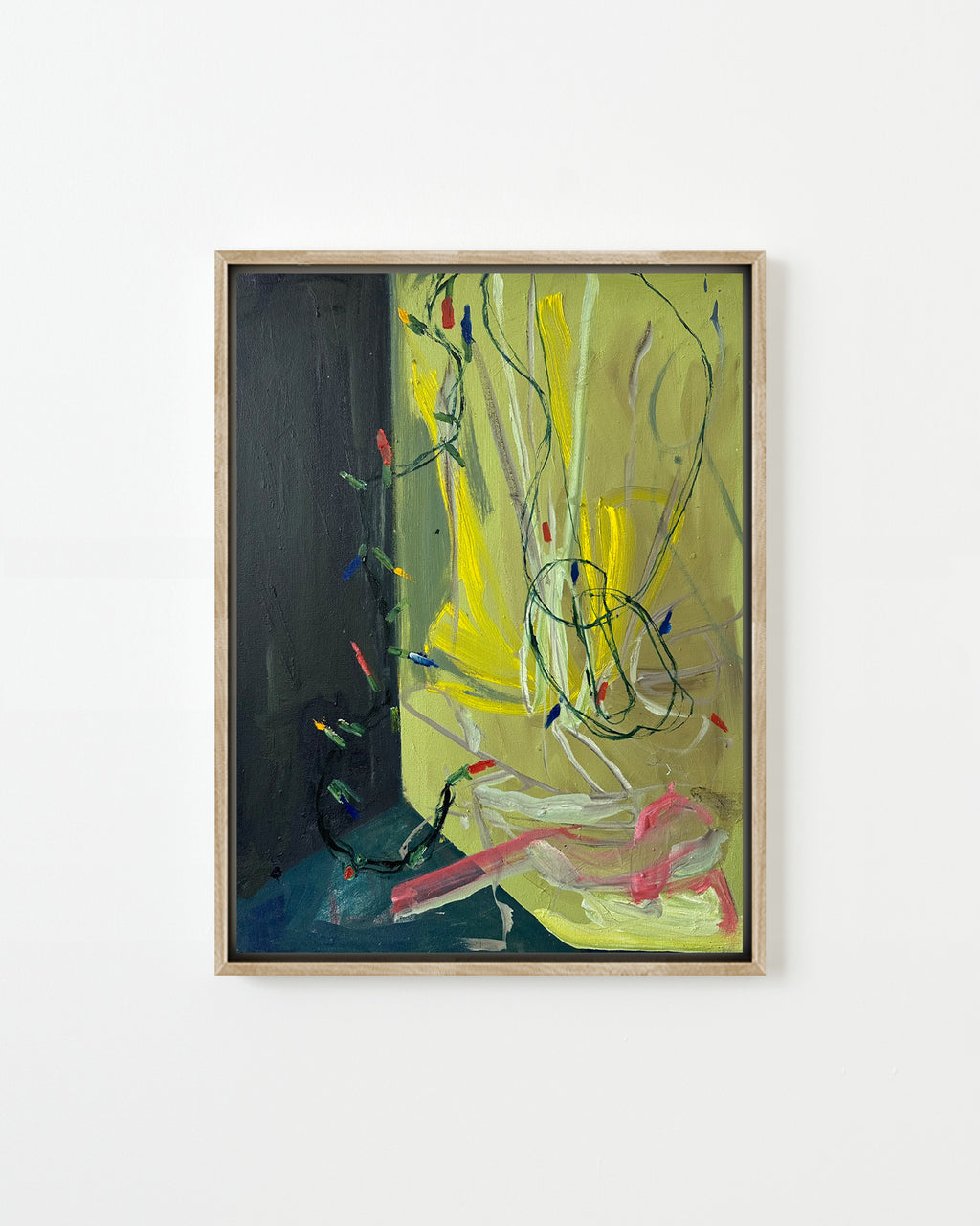 Painting by Diana Delgado titled "Christmas Lights in Corner" - 1.
