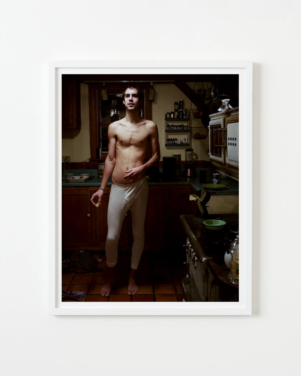 Photography by Nick Meyer titled "Will in Kitchen, Leverett" - 1.