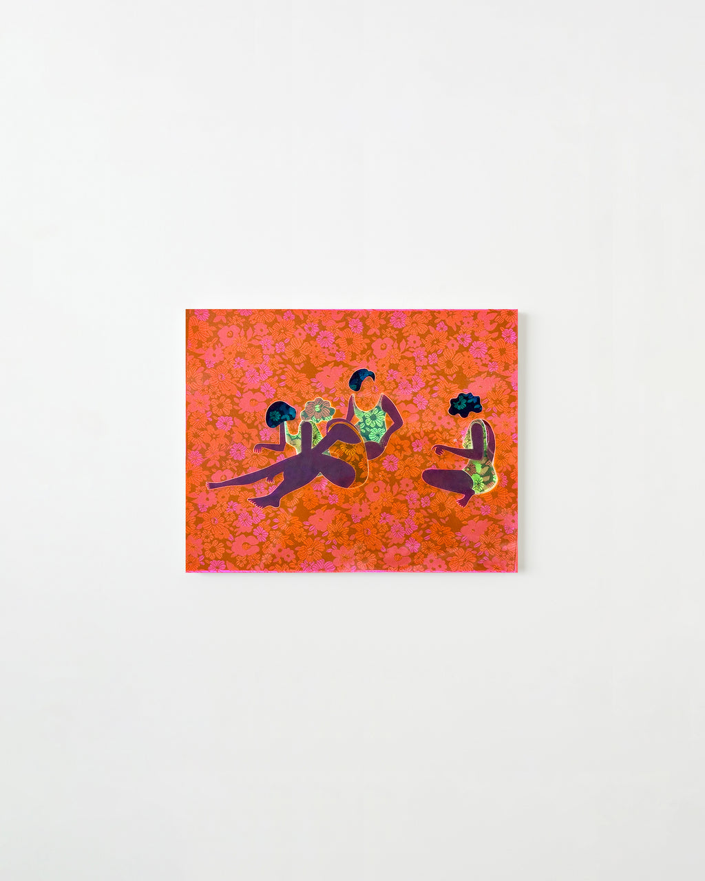 Mixed Media by Dana Bell titled "Four On Beach (Green, Purple and Orange)" - 1.
