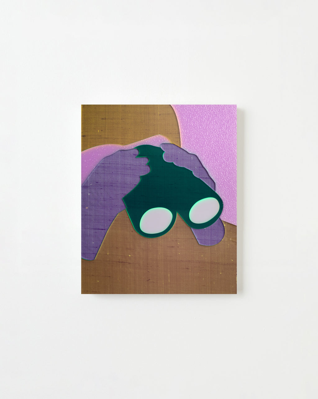 Mixed Media by Dana Bell titled "Looking Down to Right with Binoculars, Closeup (Yellow, Pink, Purple and Green)" - 1.