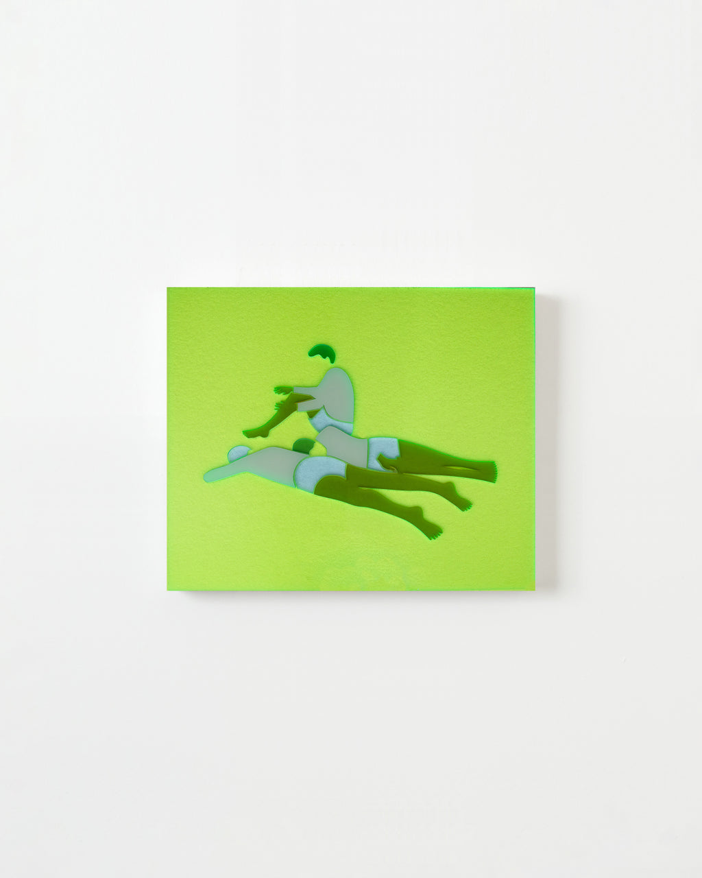 Mixed Media by Dana Bell titled "Two Lay Down, One Sits (Yellow, Green and White)" - 1.