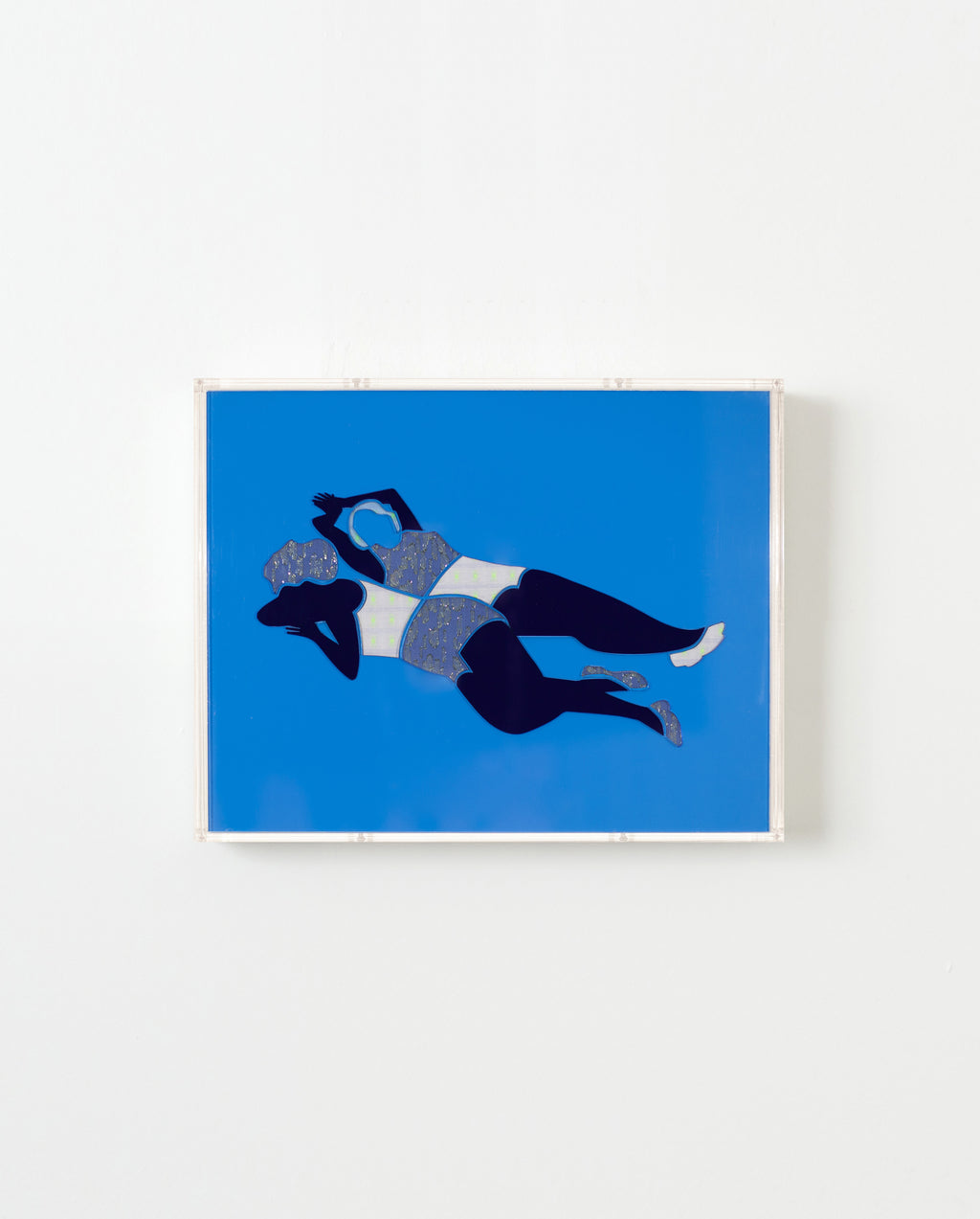 Mixed Media by Dana Bell titled "Two Recline (Blue)" - 1.