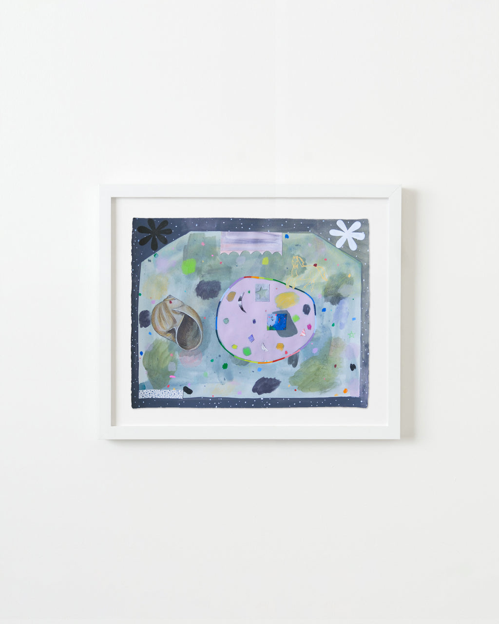 Painting by Ashely Peifer titled "the experiencer experiencing (moon snail)" - 1.