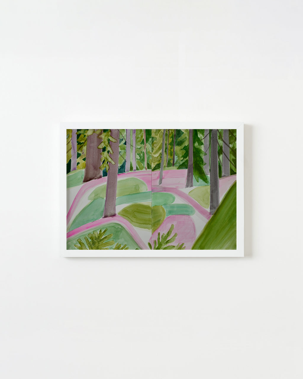 Painting by Una Ursprung titled "Pink Trails" - 1.