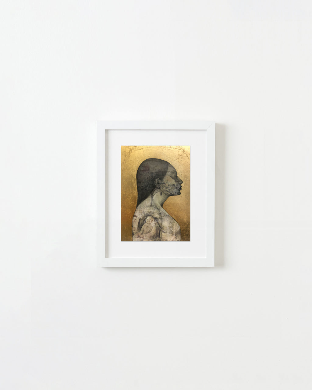 Mixed Media by Fay Ku titled "Untitled (Renaissance Profile Portrait)" - 1.