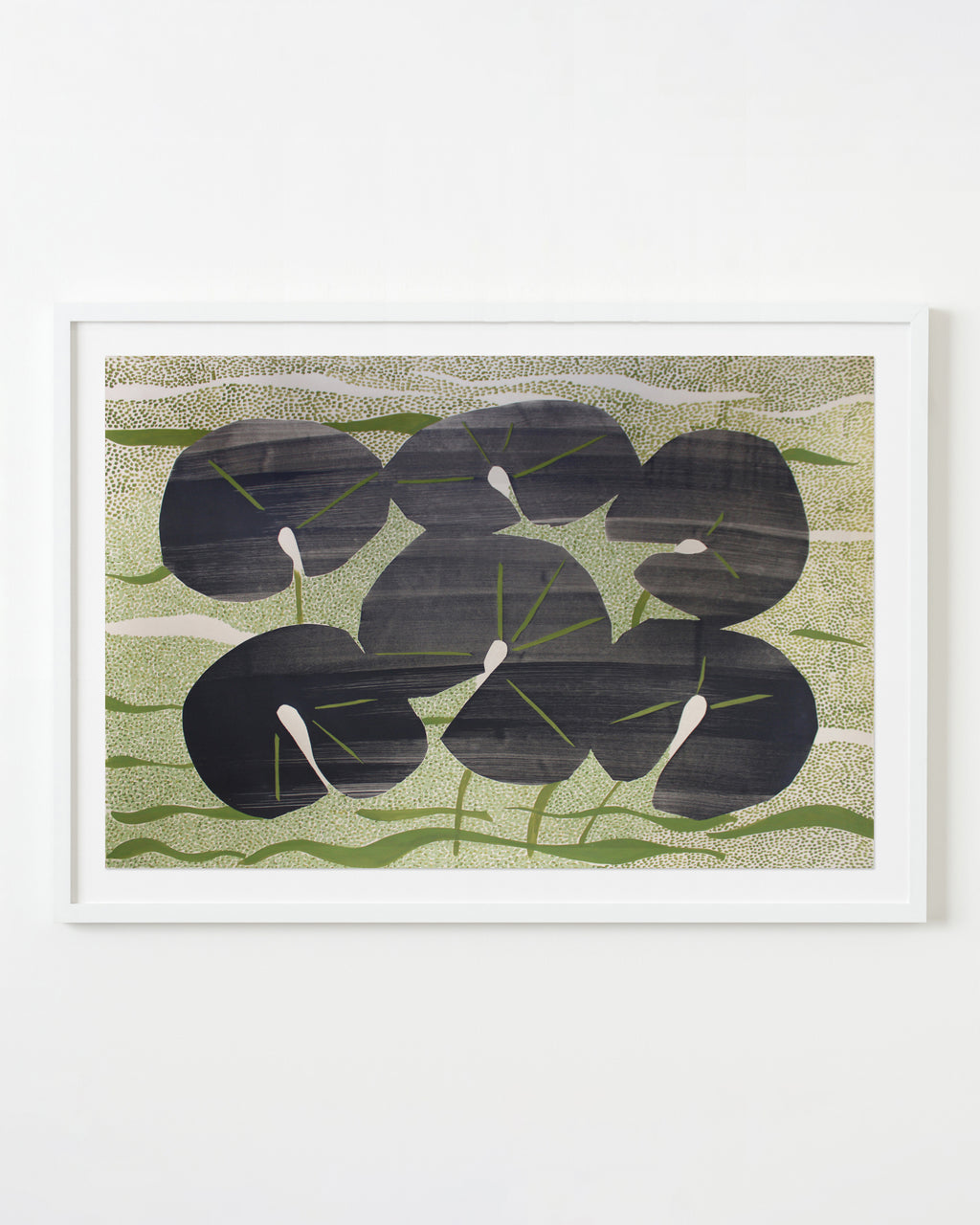 Painting by Anna Koeferl titled "Lilypads No. 1" - 1.