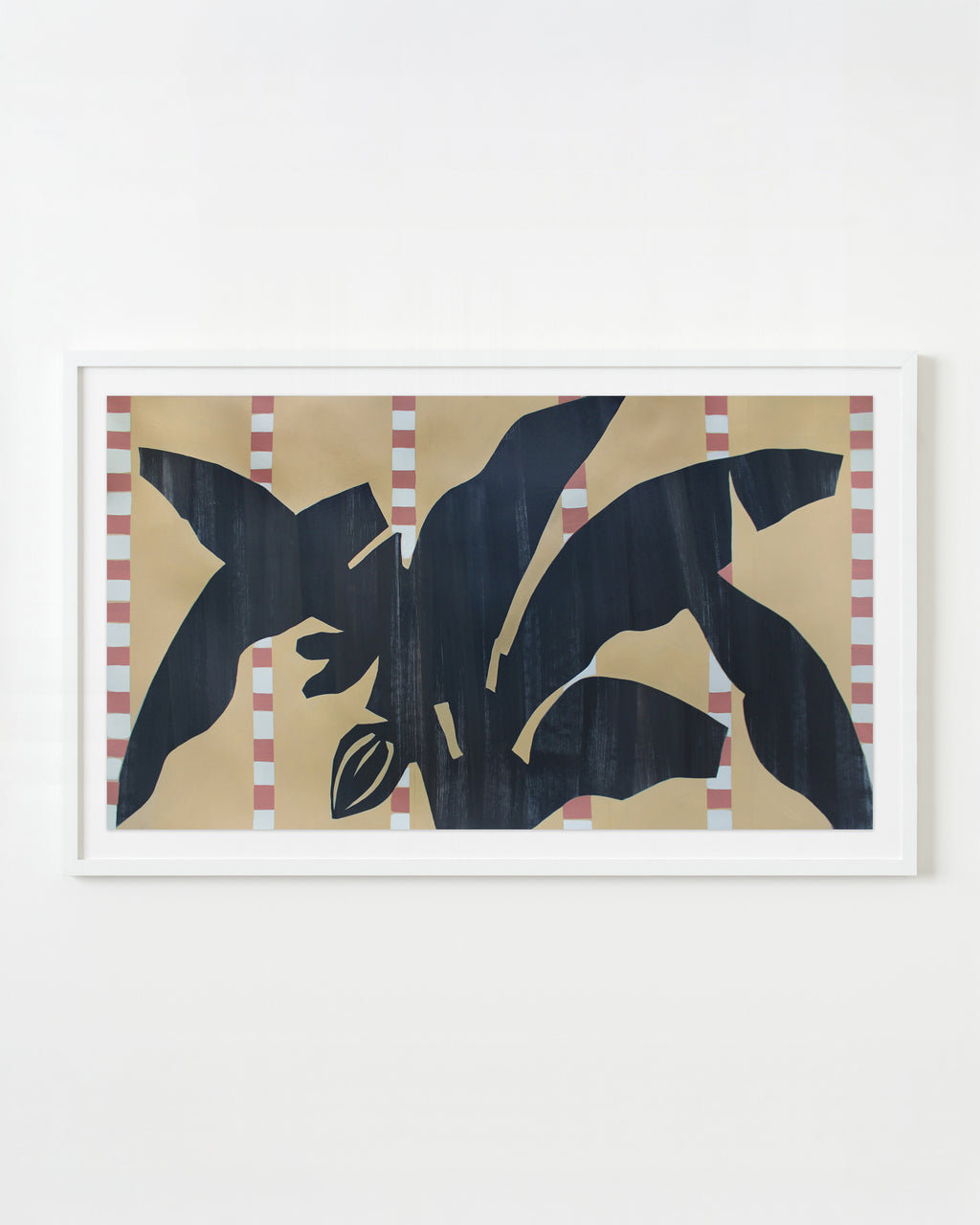 Painting by Anna Koeferl titled "Musa in Stripes" - 1.