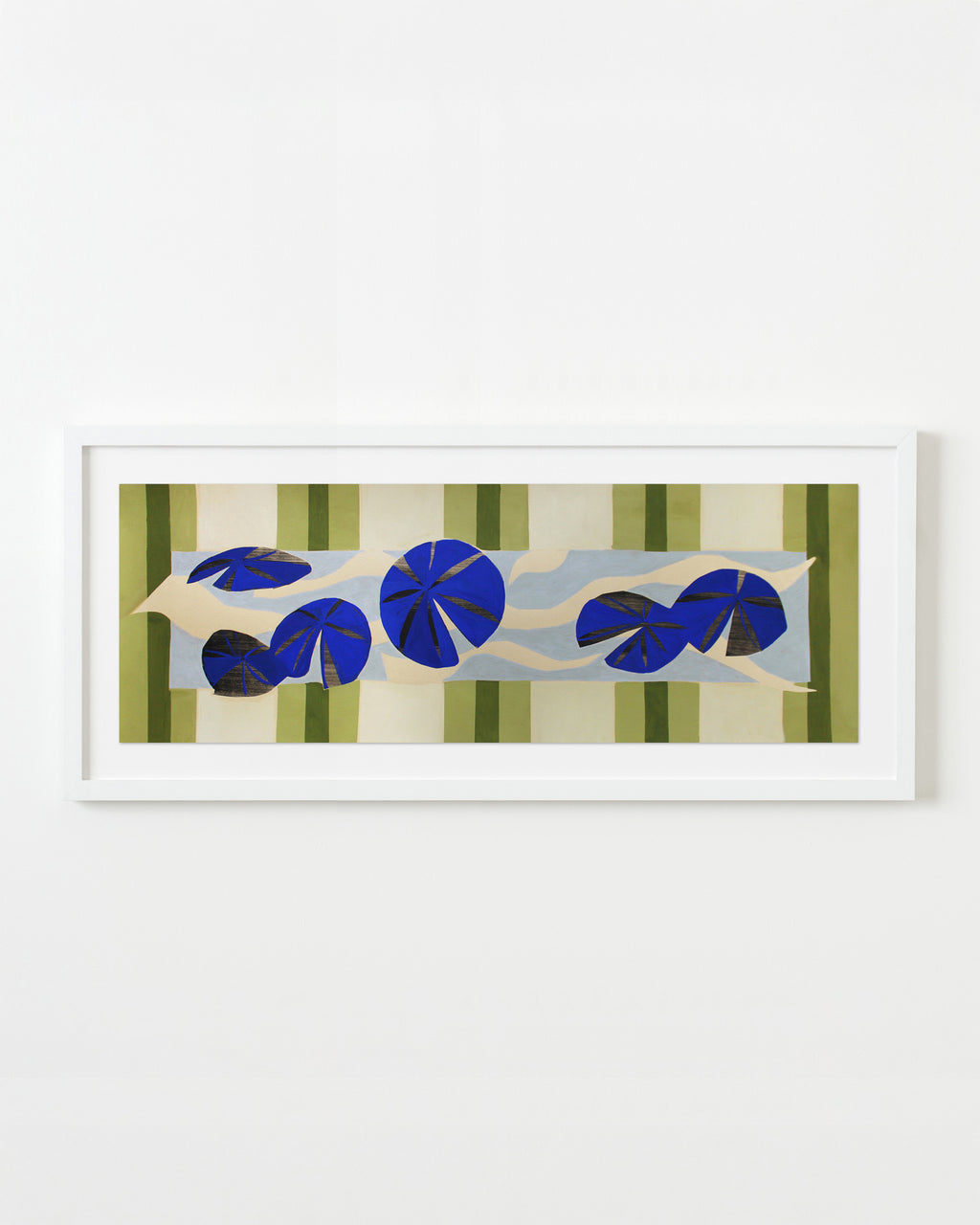 Painting by Anna Koeferl titled "Lilypad in Stripes No. 2" - 1.