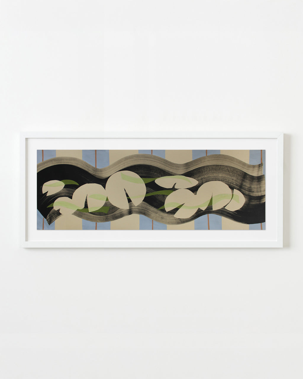 Painting by Anna Koeferl titled "Lilypad in Stripes No. 4" - 1.