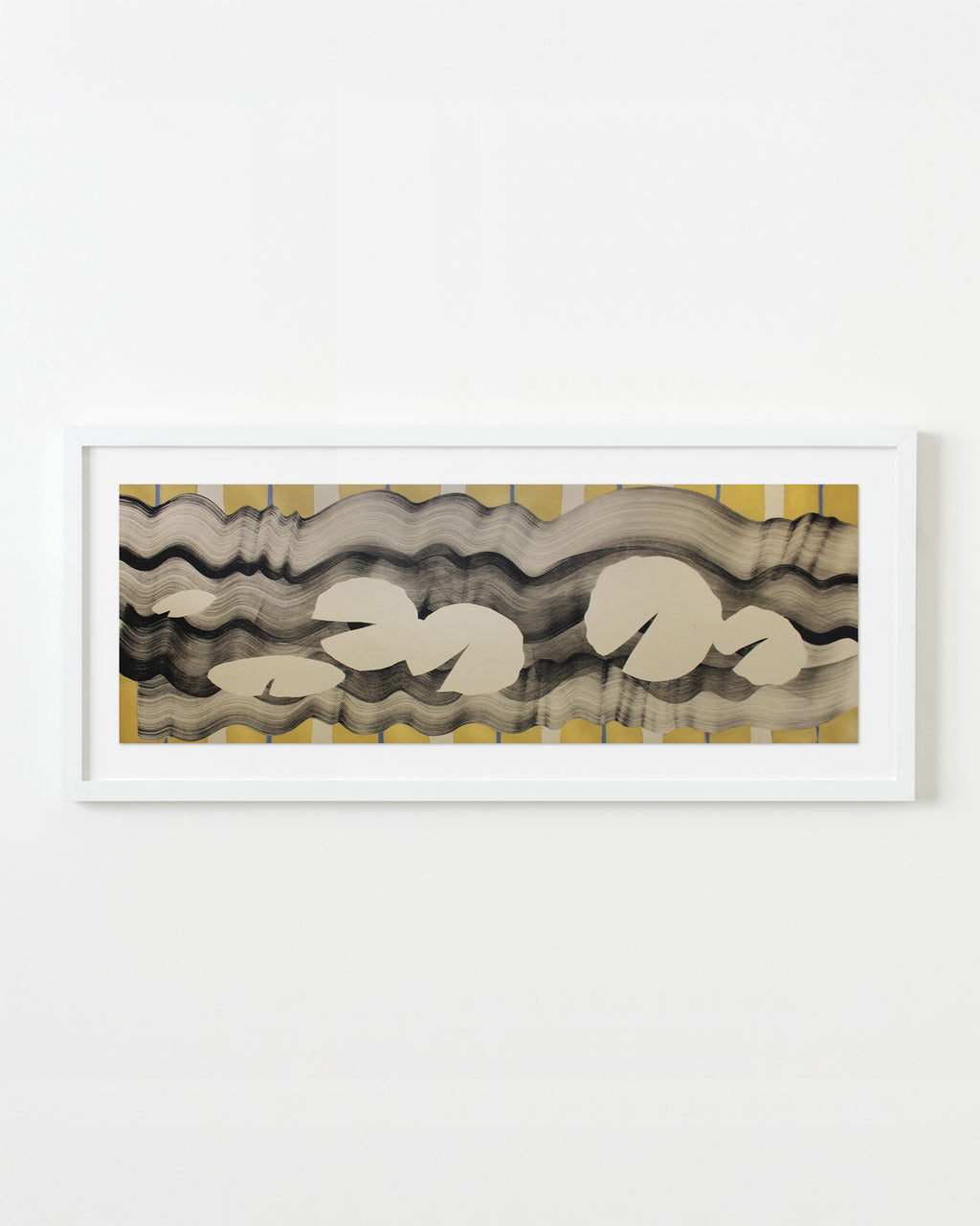 Painting by Anna Koeferl titled "Lilypad in Stripes No. 5" - 1.