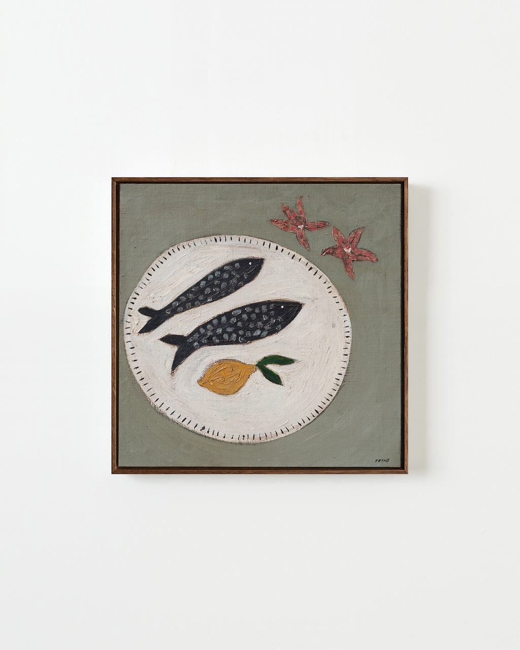 Fish Plate And Flowers - Brittany Ferns