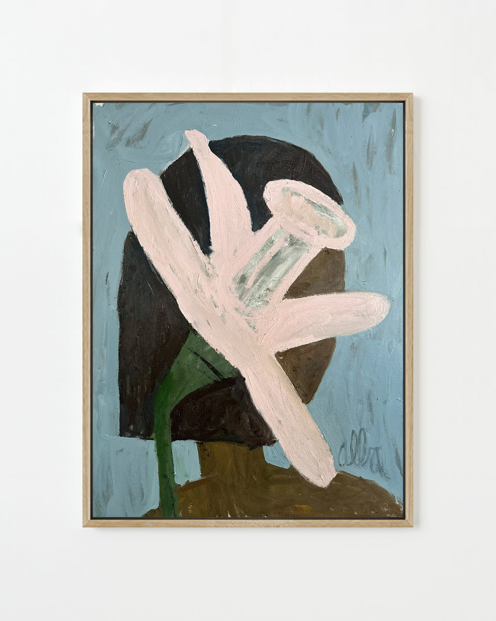 Painting by Andrew Alba titled "Pink Daffodil" - 1.