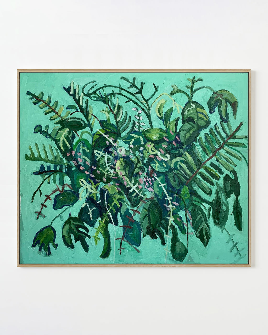 Painting by Andrew Alba titled "Soul Ritual in Green" - 1.