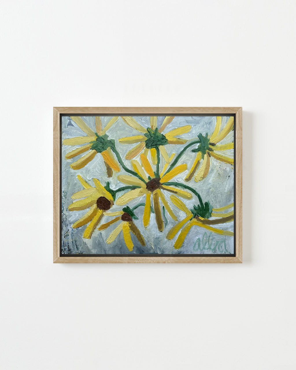 Painting by Andrew Alba titled "Yellow Floral" - 1.