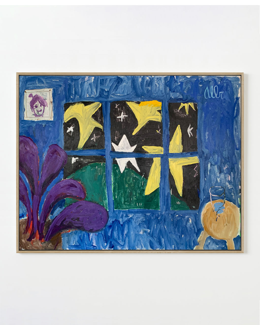 Painting by Andrew Alba titled "Window In Blue" - 1.