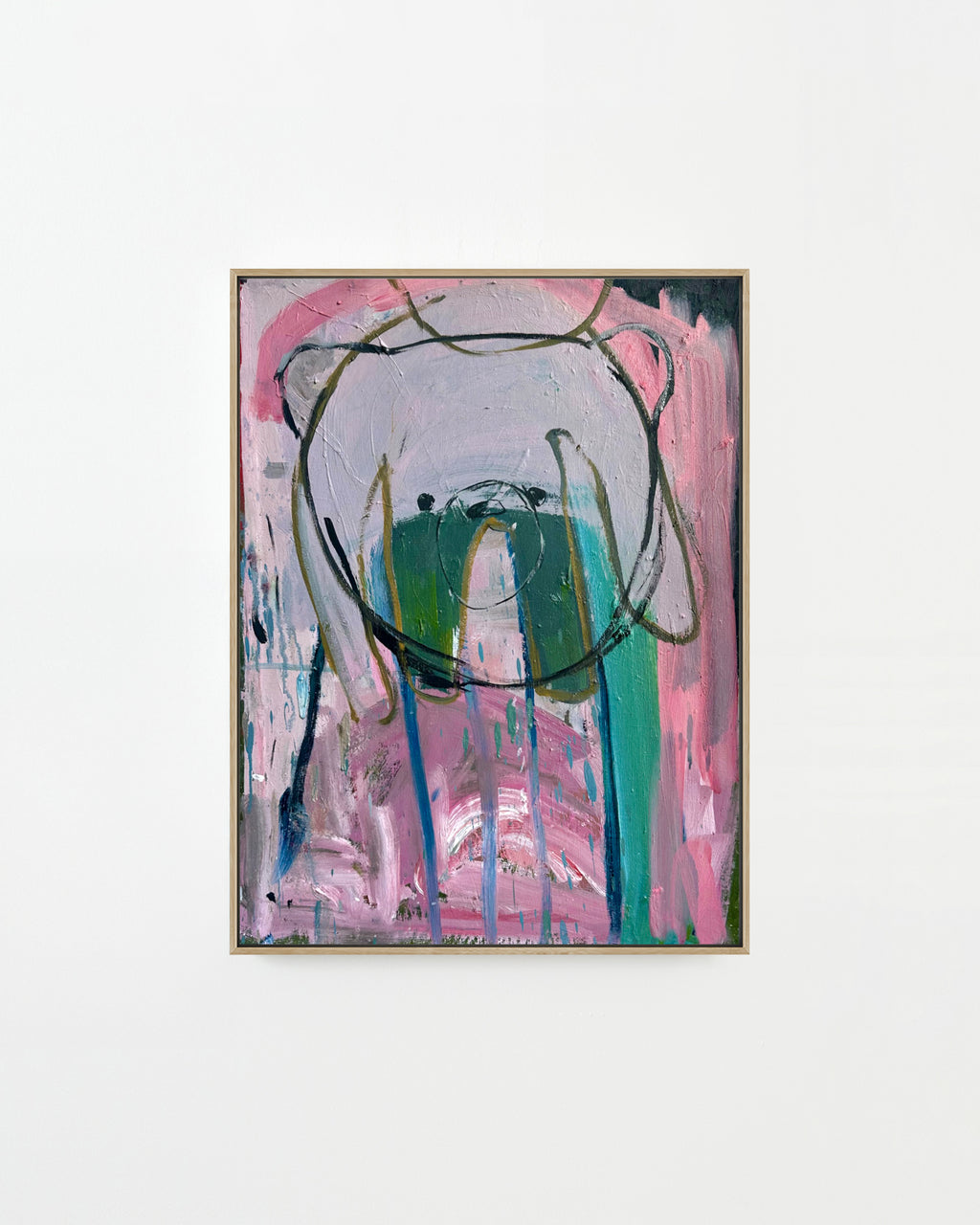 Painting by Diana Delgado titled "Teddy Bear (blue tail)" - 1.