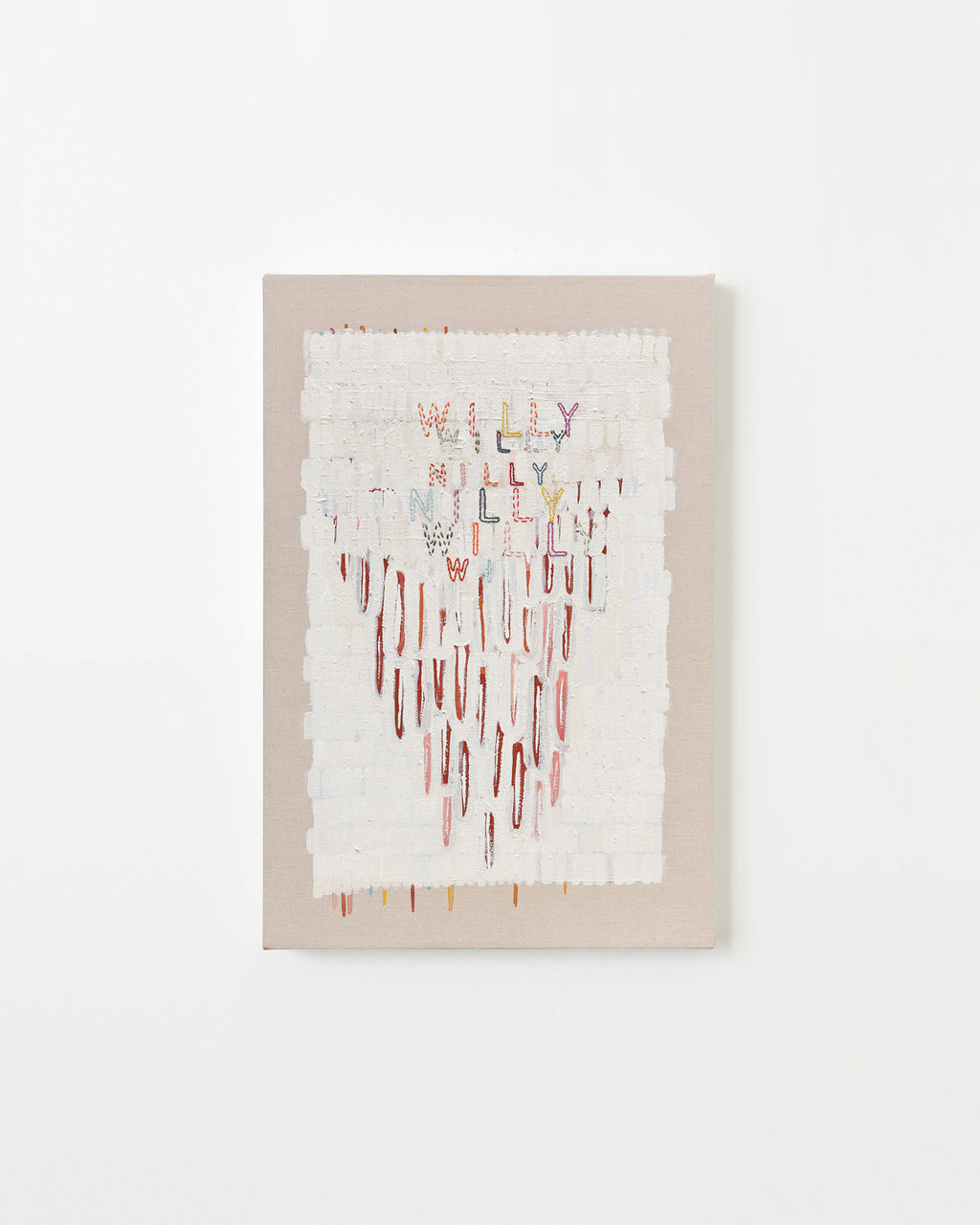 Painting by Gail Tarantino titled "Language Matters-Willy Nilly" - 1.