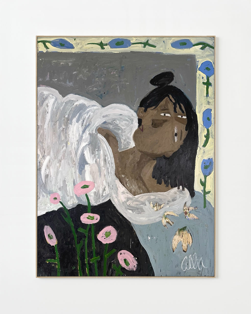 Painting by Andrew Alba titled "Las Caricias" - 1.