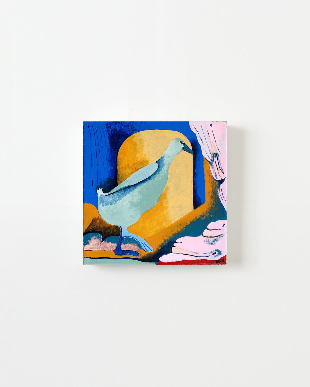 Painting by Emma Gerig titled "Back2Back Beak2Beak No.2" - 1.