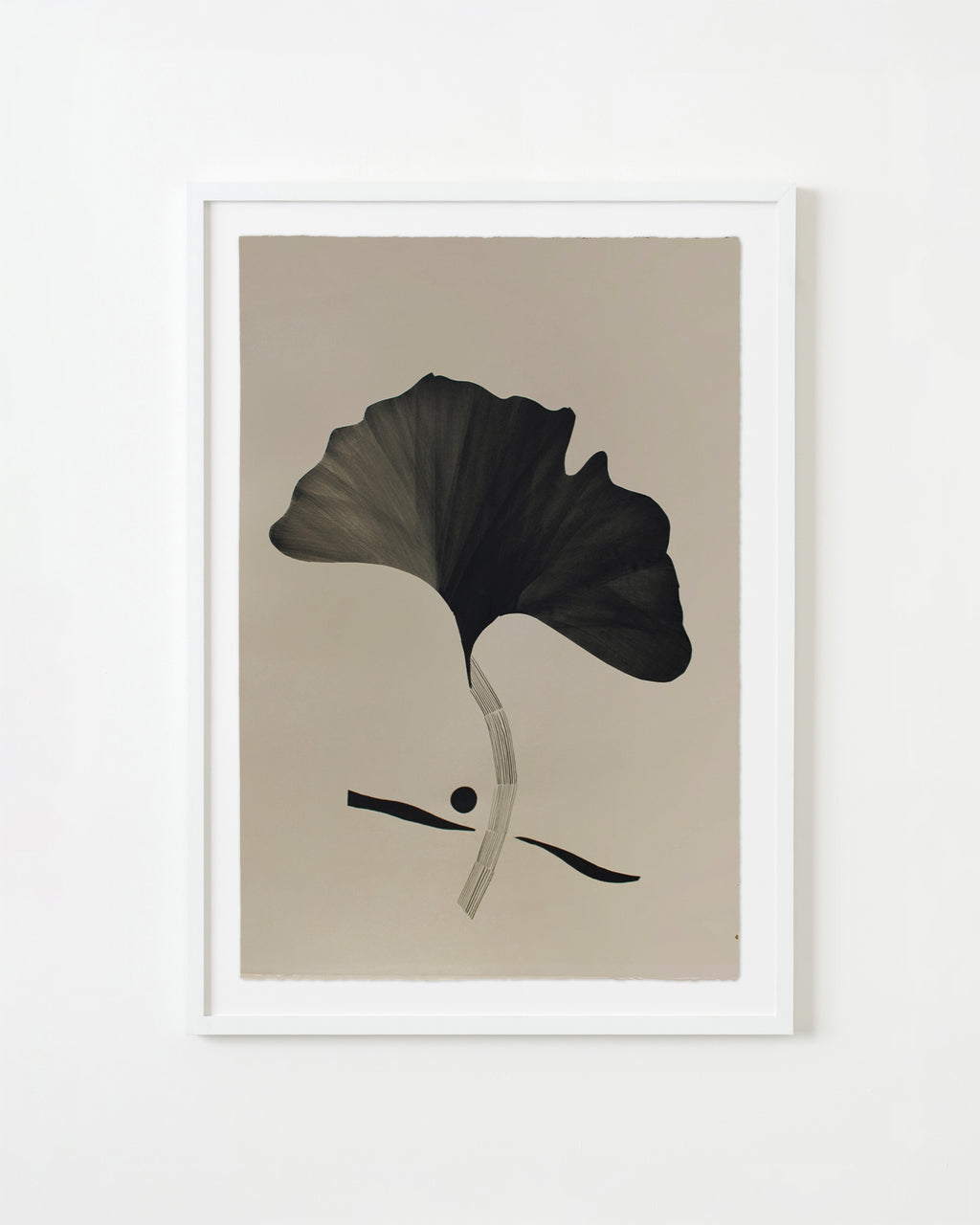 Painting by Anna Koeferl titled "Ginkgo Leaf" - 1.