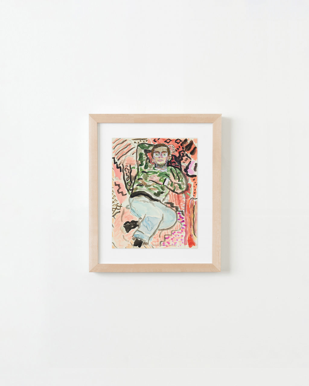 Drawing by David Rhoads titled "Lounging" - 1.