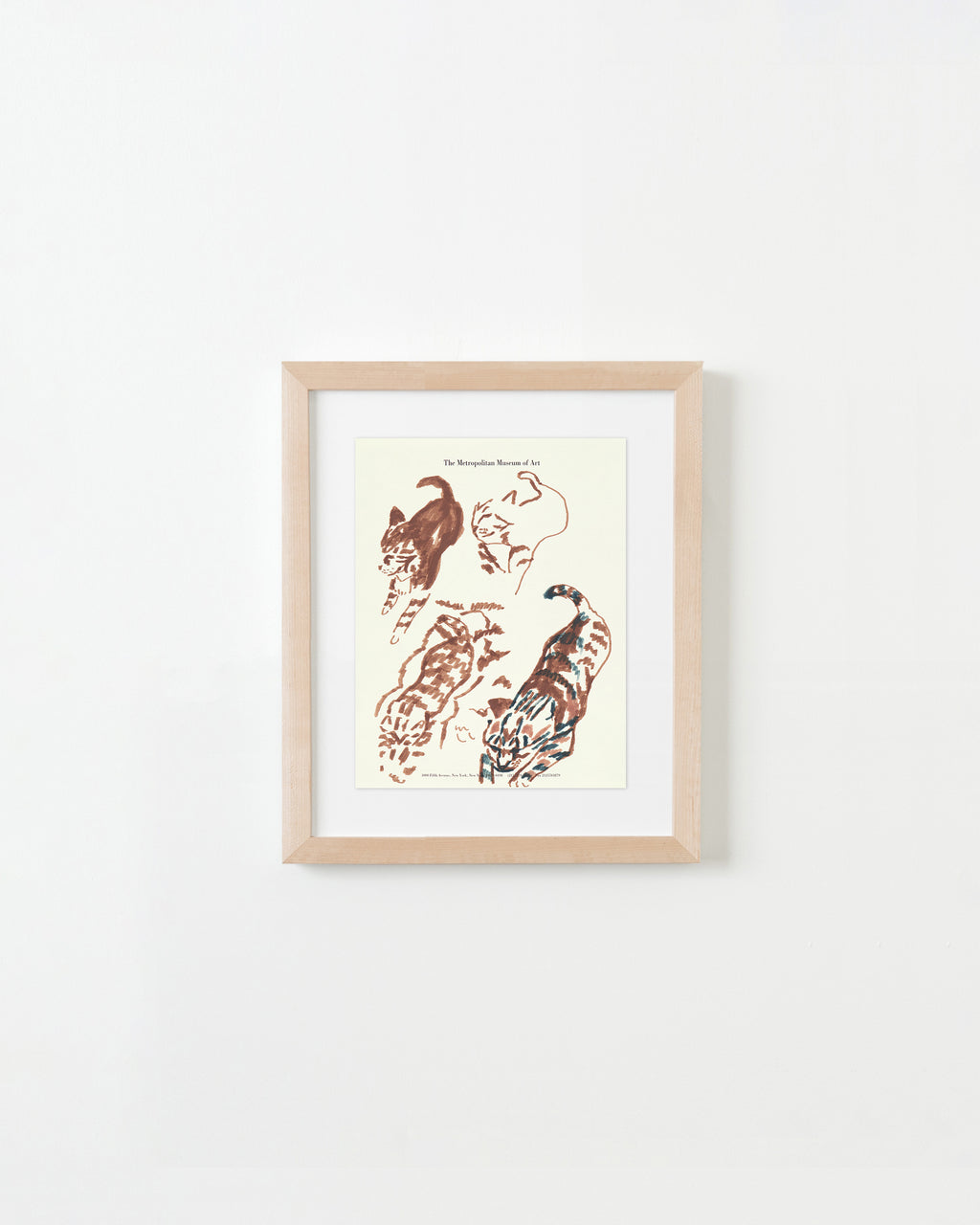 Drawing by David Rhoads titled "Cat Stretching" - 1.