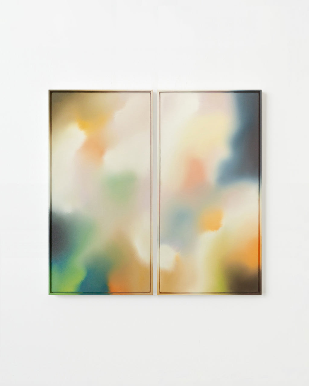 Painting by Arantxa Solis titled "Day's Eye Diptych" - 1.