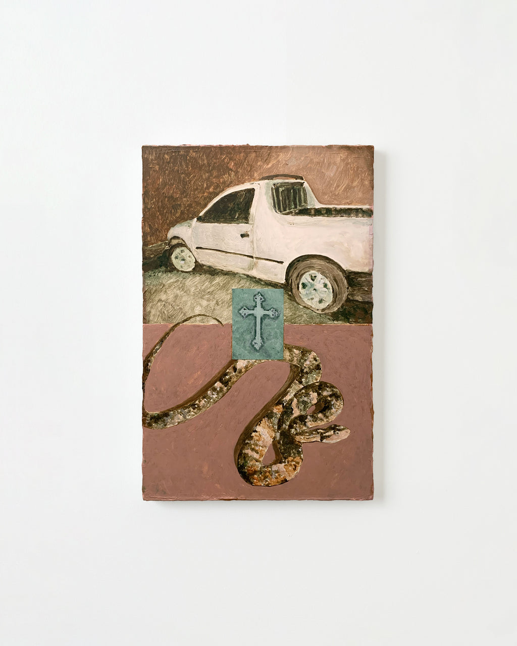 Painting by Pedro Gutierres titled "Corsa, cruz e cobra" - 1.