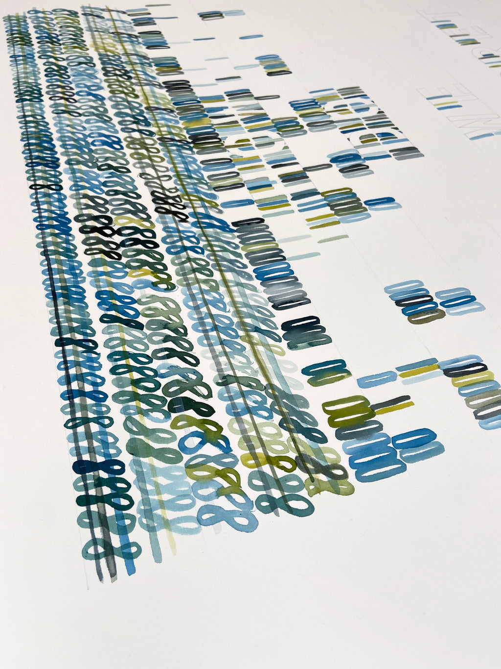 Painting by Gail Tarantino titled "How Do We Interpret the Now How" - 3.