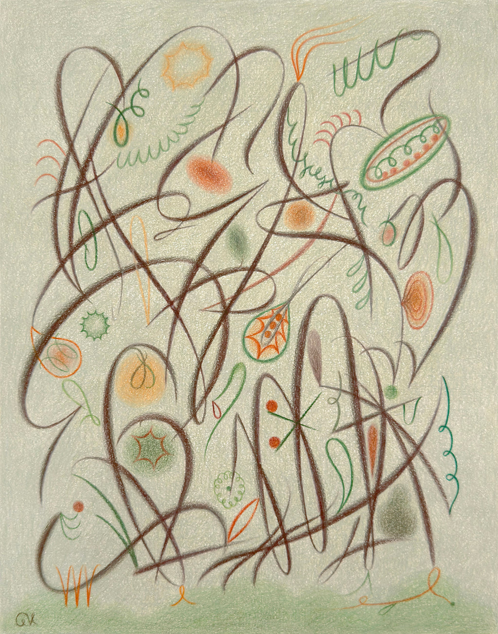 Drawing by Gizem Vural titled "Fireflies In The Garden" - 2.