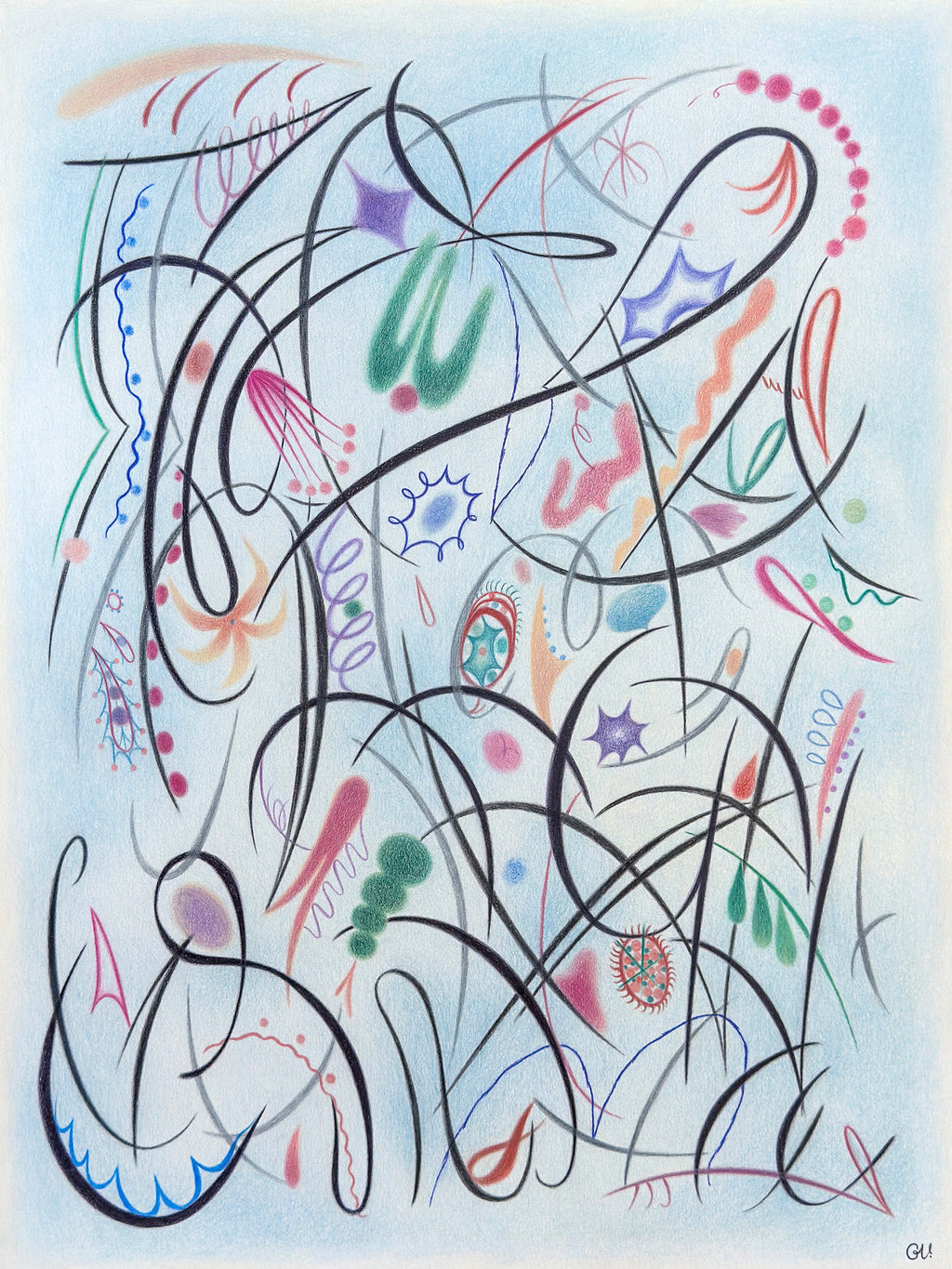 Drawing by Gizem Vural titled "Swirles In The Sky" - 2.