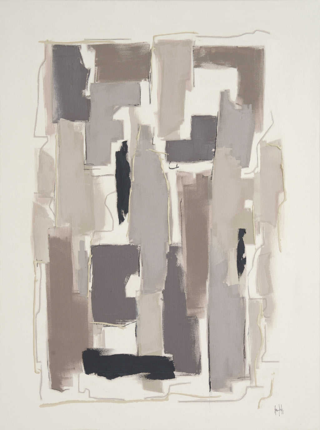 Painting by Holly Addi titled "Greis Noir No. I" - 2.