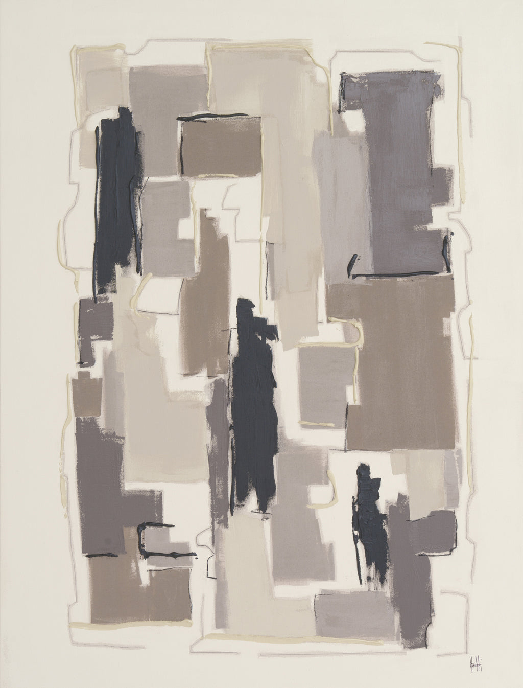 Painting by Holly Addi titled "Greis Noir No. II" - 2.