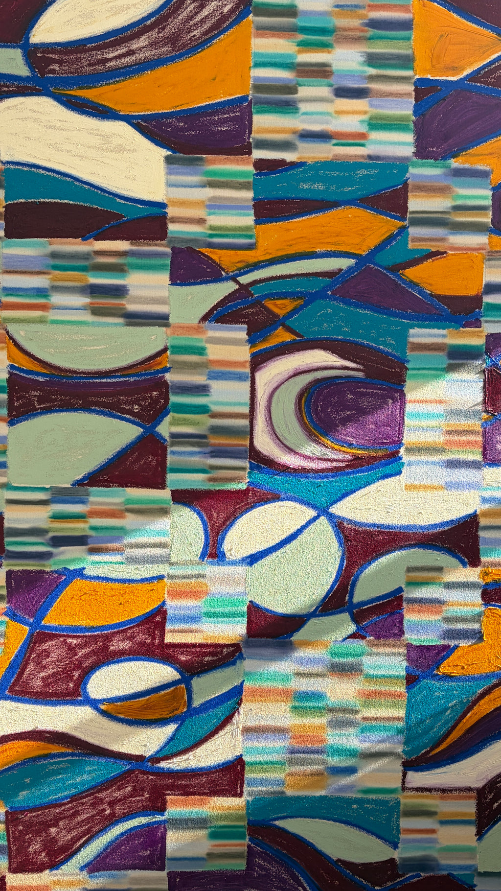 Painting by Devon Reina titled "Pieces From Two Puzzles" - 9.