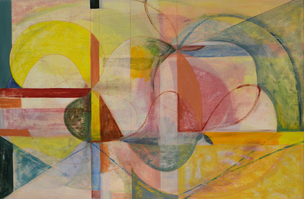 Painting by Jackie Meier titled "Striped Garden" - 2.
