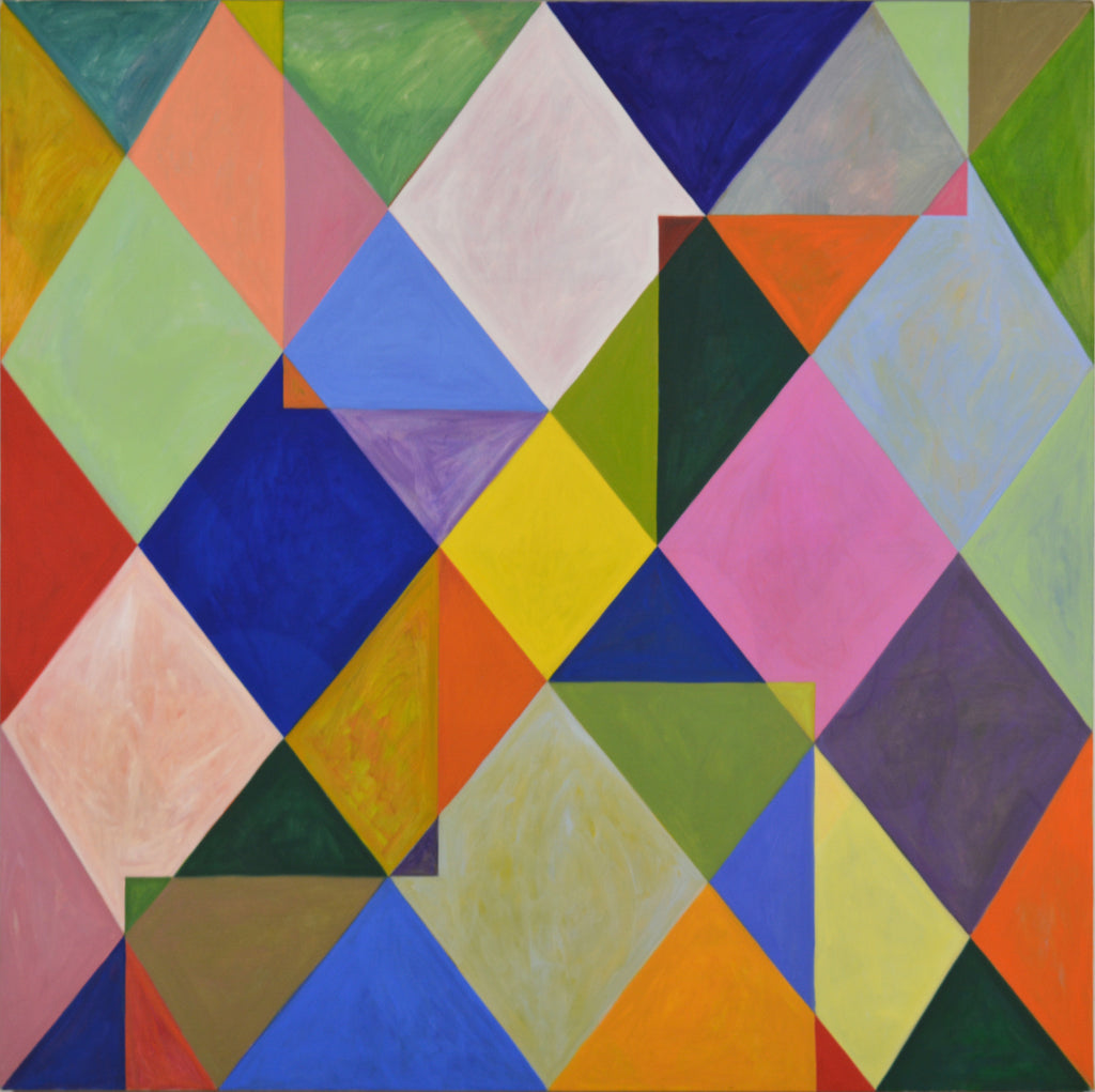 Painting by Jackie Meier titled "The Geometric Jungle" - 2.