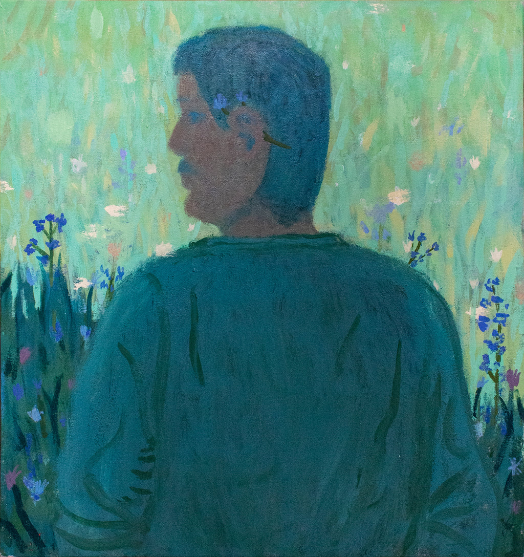 Painting by Jackson Joyce titled "The Poet Takes Advice From Flowers" - 2.