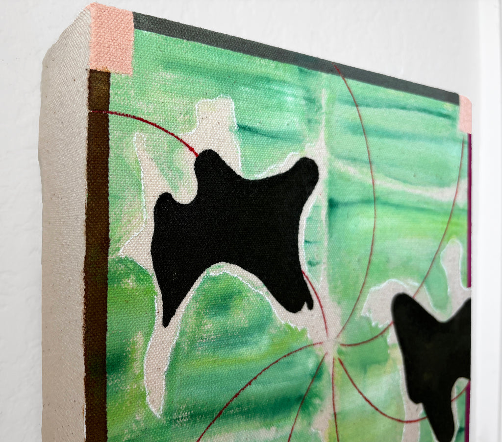 Painting by Jessica Simorte titled "Green Feel" - 4.