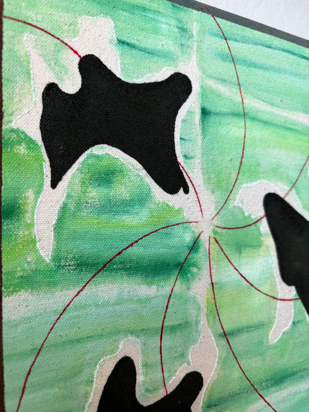 Painting by Jessica Simorte titled "Green Feel" - 5.